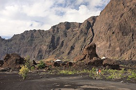 Life in the crater on the island of Fogo, Cape Verde