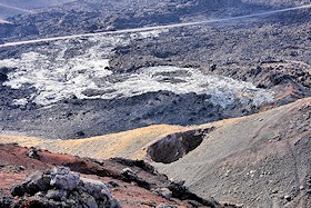 Looking down on the lava flow from Pico Pequeno - the 1995 eruption on the island of Fogo, Cape Verde