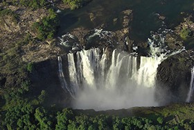 Aerial View of Victoria Falls - Zambia, Zimbabwe border, Africa