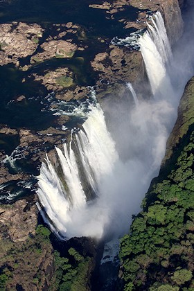 Aerial View of Victoria Falls - Zambia, Zimbabwe border, Africa