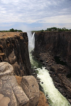 Victoria Falls, the first gorge taken from the Zimbabwe side - Zambia, Zimbabwe border, Africa