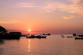 Sunset over Stonetown Harbour, Zanzibar