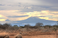 Kilimanjaro at Sunset, taken from Amboseli, Kenya